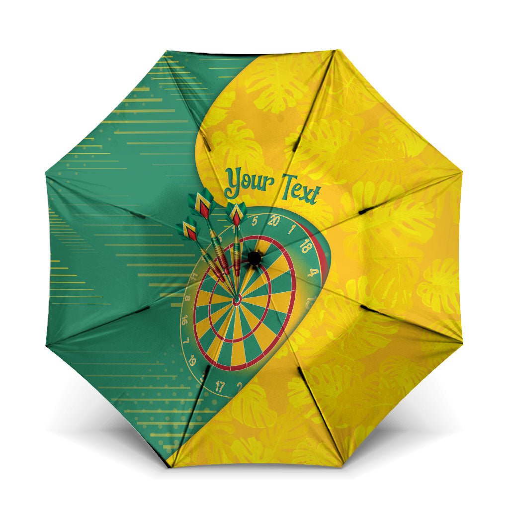 Personalized Darts Guyana Umbrella Dartboard Flag Color Tropical Leaves