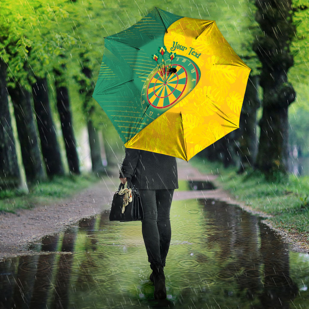 Personalized Darts Guyana Umbrella Dartboard Flag Color Tropical Leaves