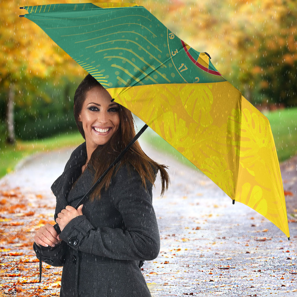 Personalized Darts Guyana Umbrella Dartboard Flag Color Tropical Leaves