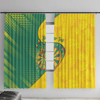Personalized Darts Guyana Window Curtain Dartboard Flag Color Tropical Leaves