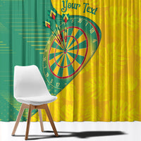 Personalized Darts Guyana Window Curtain Dartboard Flag Color Tropical Leaves