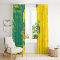 Personalized Darts Guyana Window Curtain Dartboard Flag Color Tropical Leaves
