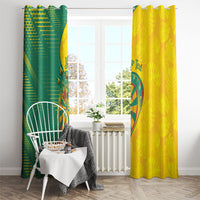 Personalized Darts Guyana Window Curtain Dartboard Flag Color Tropical Leaves