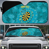 Personalized Darts Bahamas Auto Sun Shade Dartboard Flag Color Tropical Leaves