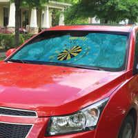 Personalized Darts Bahamas Auto Sun Shade Dartboard Flag Color Tropical Leaves