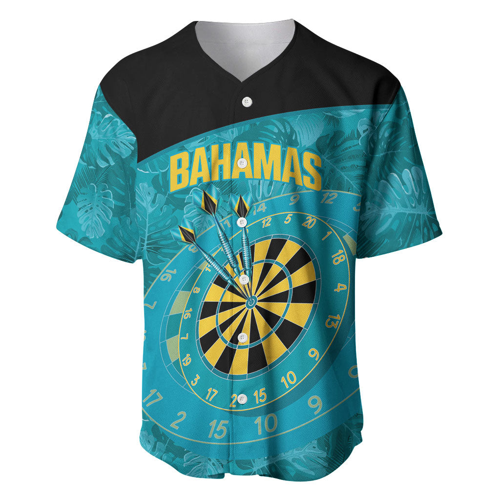 Personalized Darts Bahamas Baseball Jersey Dartboard Flag Color Tropical Leaves