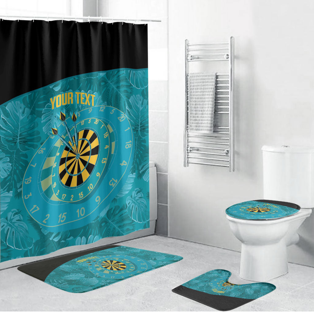 Personalized Darts Bahamas Bathroom Set Dartboard Flag Color Tropical Leaves