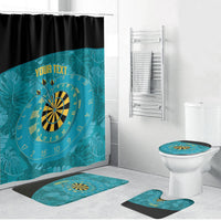 Personalized Darts Bahamas Bathroom Set Dartboard Flag Color Tropical Leaves