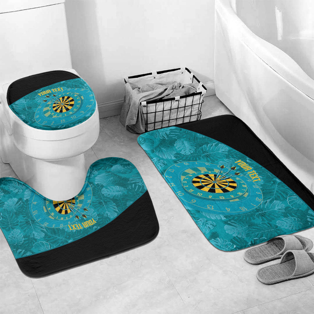 Personalized Darts Bahamas Bathroom Set Dartboard Flag Color Tropical Leaves