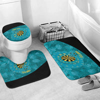 Personalized Darts Bahamas Bathroom Set Dartboard Flag Color Tropical Leaves