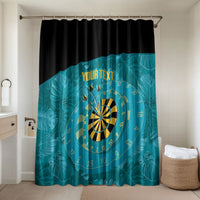 Personalized Darts Bahamas Bathroom Set Dartboard Flag Color Tropical Leaves
