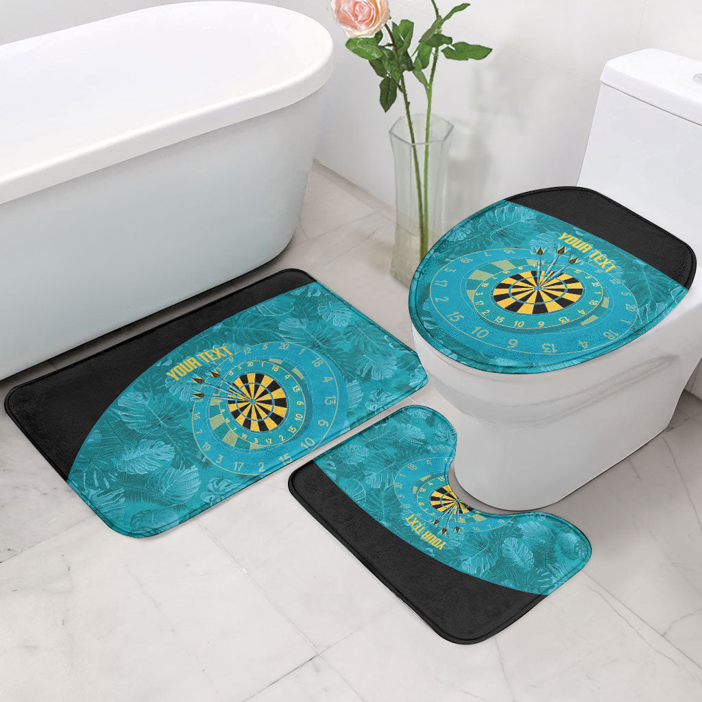 Personalized Darts Bahamas Bathroom Set Dartboard Flag Color Tropical Leaves