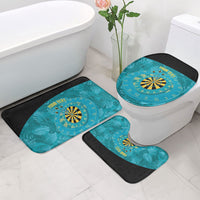 Personalized Darts Bahamas Bathroom Set Dartboard Flag Color Tropical Leaves