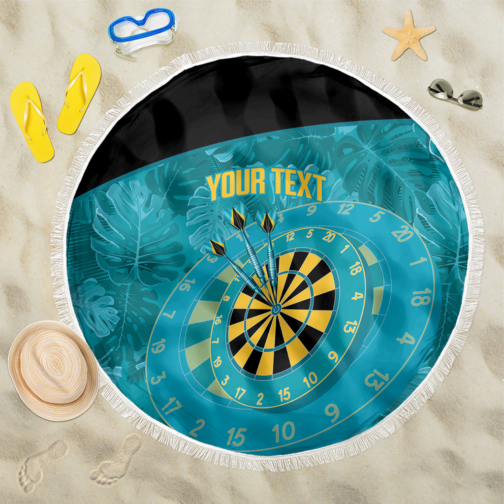 Personalized Darts Bahamas Beach Blanket Dartboard Flag Color Tropical Leaves