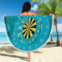 Personalized Darts Bahamas Beach Blanket Dartboard Flag Color Tropical Leaves