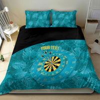 Personalized Darts Bahamas Bedding Set Dartboard Flag Color Tropical Leaves