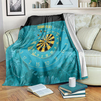 Personalized Darts Bahamas Blanket Dartboard Flag Color Tropical Leaves