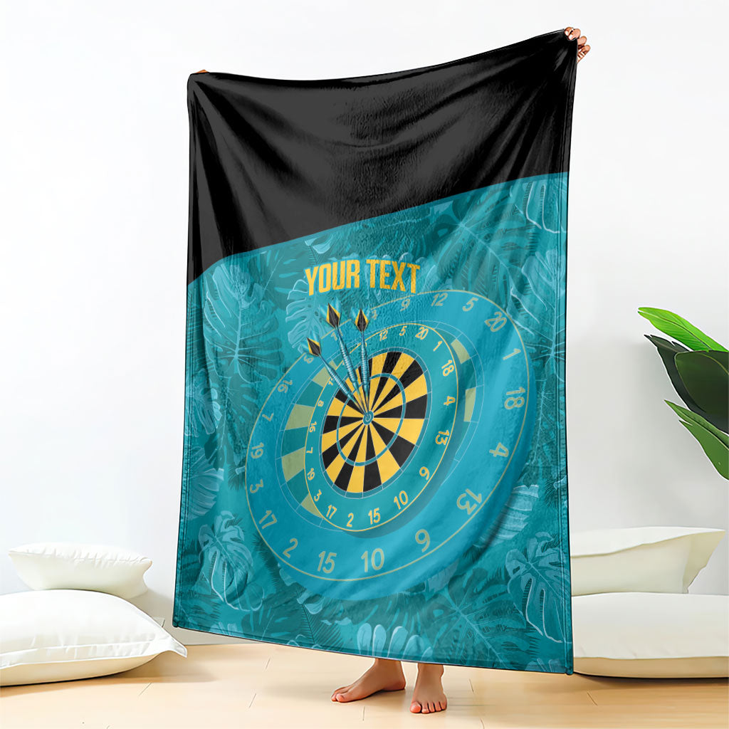 Personalized Darts Bahamas Blanket Dartboard Flag Color Tropical Leaves