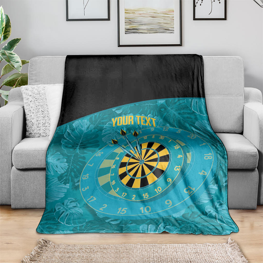 Personalized Darts Bahamas Blanket Dartboard Flag Color Tropical Leaves