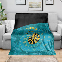 Personalized Darts Bahamas Blanket Dartboard Flag Color Tropical Leaves