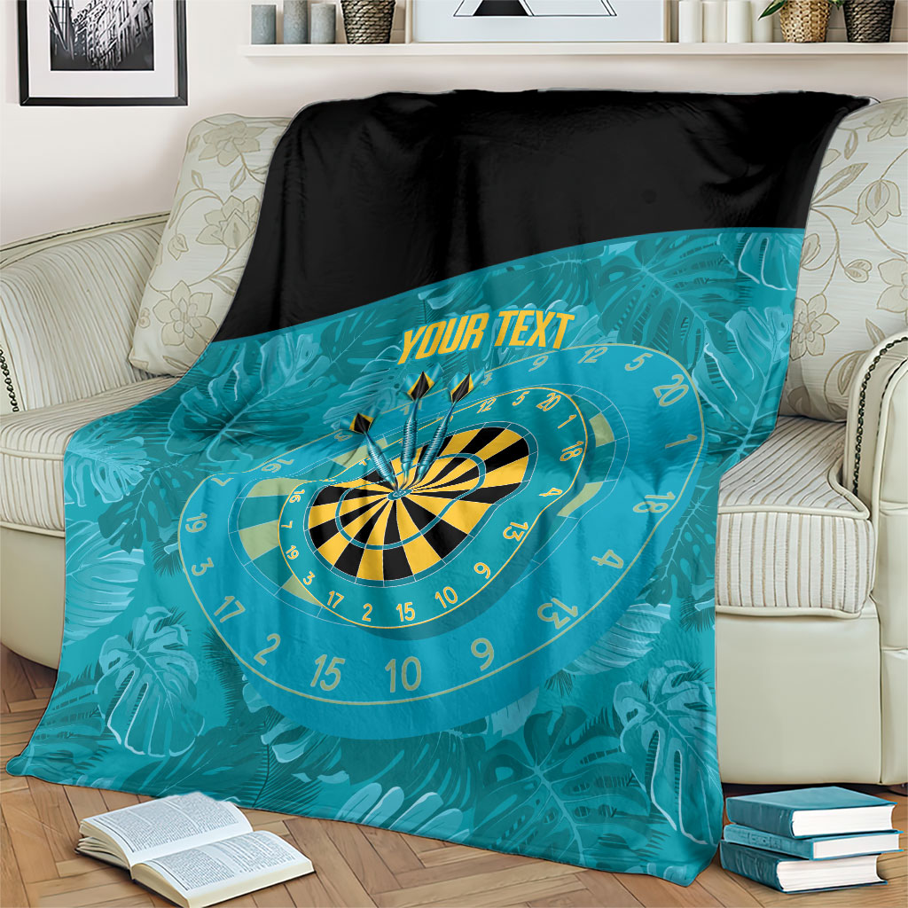 Personalized Darts Bahamas Blanket Dartboard Flag Color Tropical Leaves