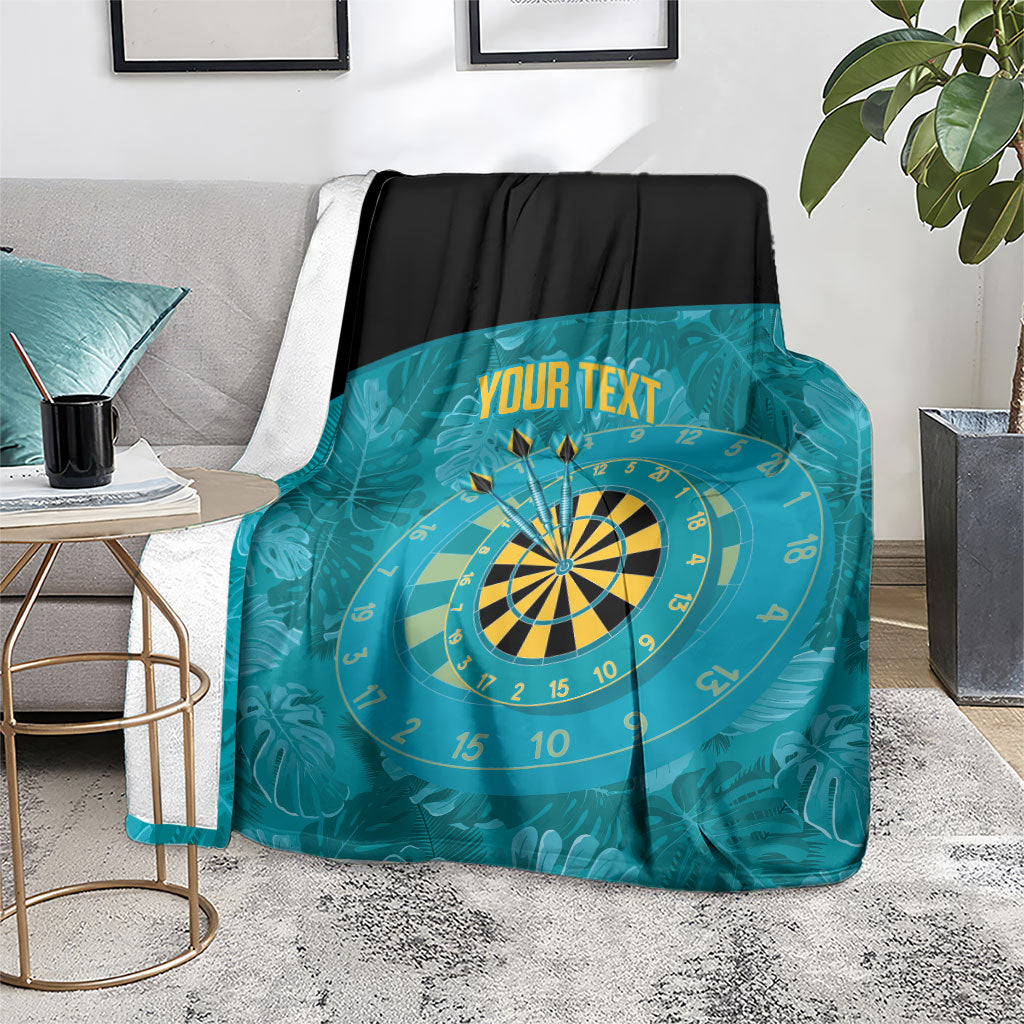 Personalized Darts Bahamas Blanket Dartboard Flag Color Tropical Leaves