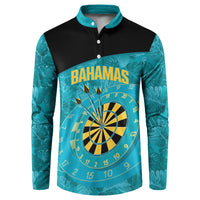 Personalized Darts Bahamas Button Sweatshirt Dartboard Flag Color Tropical Leaves