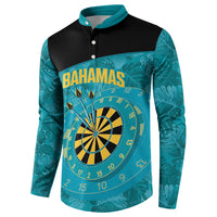 Personalized Darts Bahamas Button Sweatshirt Dartboard Flag Color Tropical Leaves