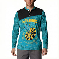 Personalized Darts Bahamas Button Sweatshirt Dartboard Flag Color Tropical Leaves