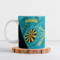 Personalized Darts Bahamas Ceramic Mug Dartboard Flag Color Tropical Leaves