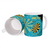 Personalized Darts Bahamas Ceramic Mug Dartboard Flag Color Tropical Leaves