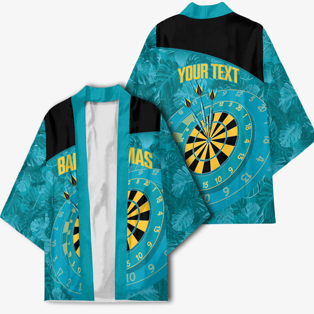 Personalized Darts Bahamas Kimono Dartboard Flag Color Tropical Leaves