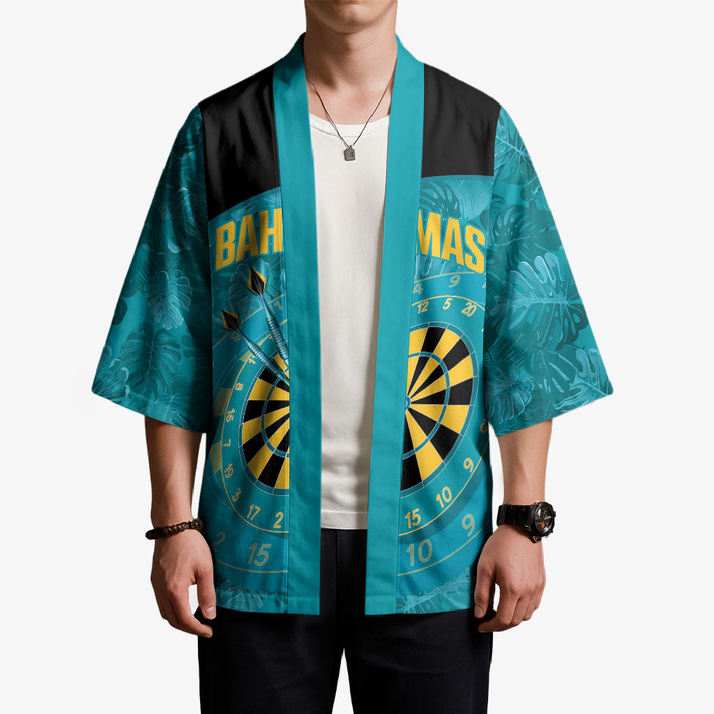Personalized Darts Bahamas Kimono Dartboard Flag Color Tropical Leaves
