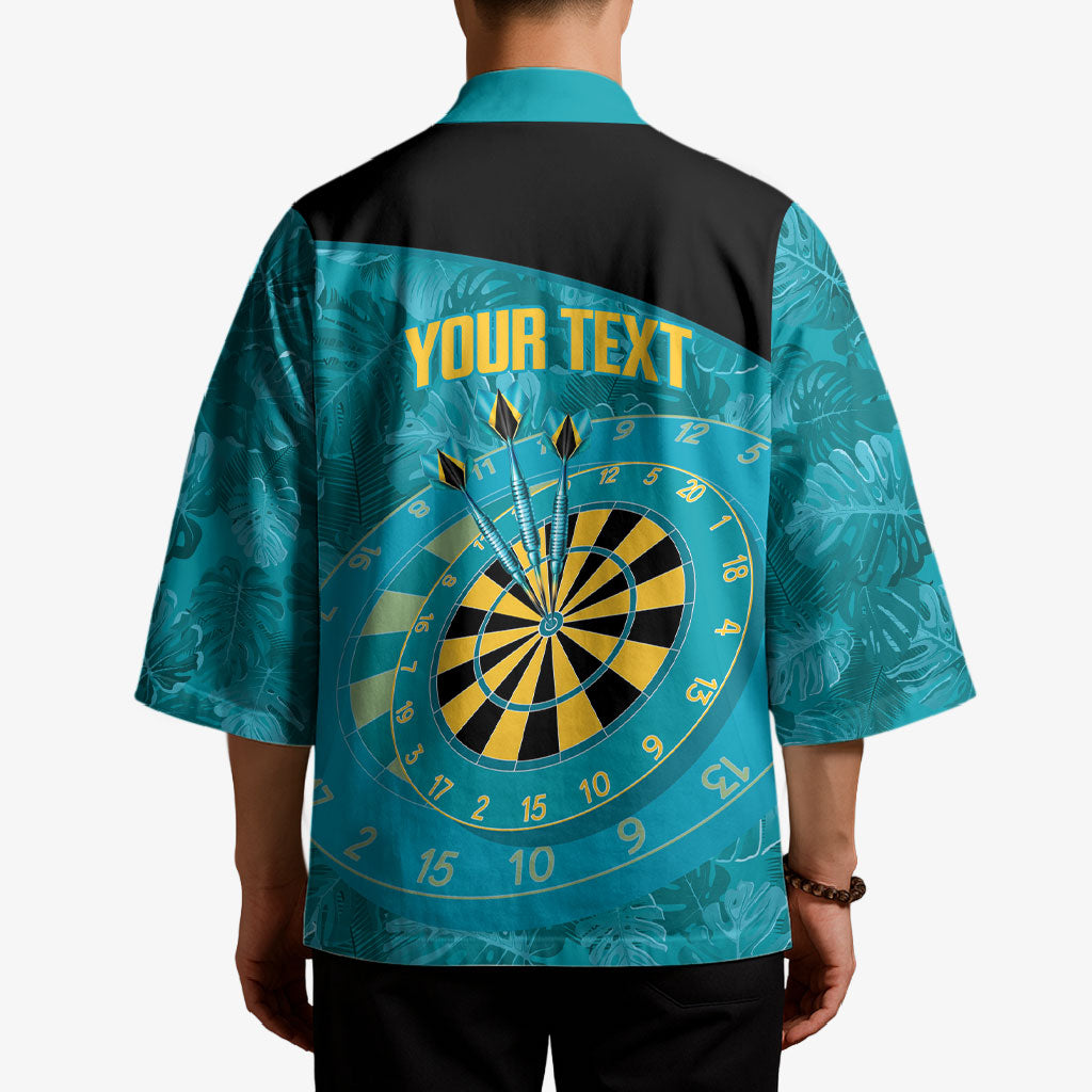 Personalized Darts Bahamas Kimono Dartboard Flag Color Tropical Leaves