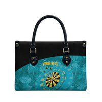 Personalized Darts Bahamas Leather Bag Dartboard Flag Color Tropical Leaves