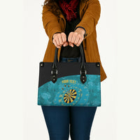 Personalized Darts Bahamas Leather Bag Dartboard Flag Color Tropical Leaves