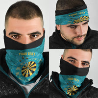 Personalized Darts Bahamas Neck Gaiter Dartboard Flag Color Tropical Leaves