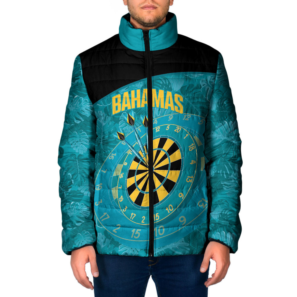 Personalized Darts Bahamas Padded Jacket Dartboard Flag Color Tropical Leaves