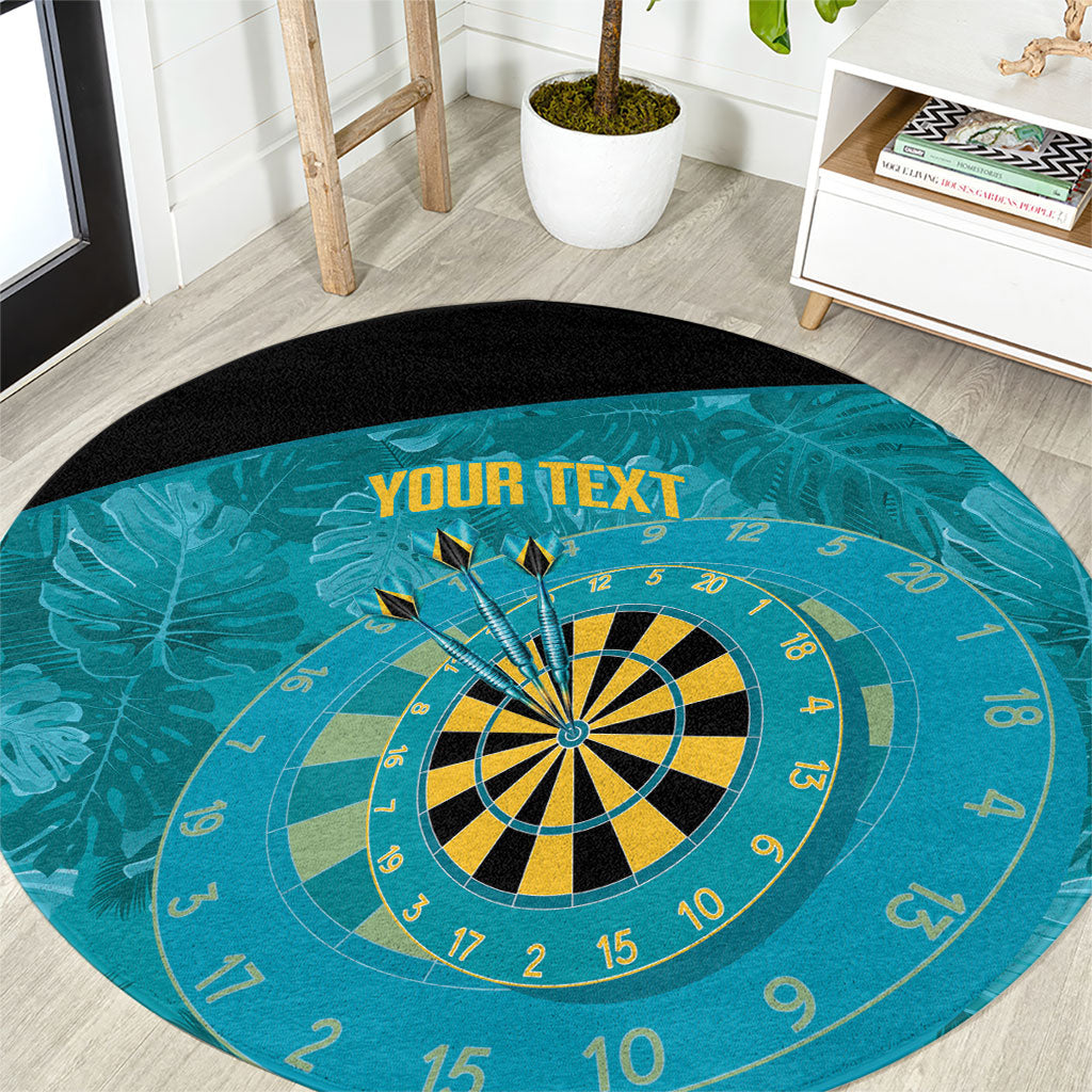 Personalized Darts Bahamas Round Carpet Dartboard Flag Color Tropical Leaves