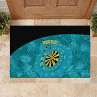Personalized Darts Bahamas Rubber Doormat Dartboard Flag Color Tropical Leaves
