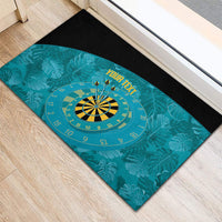 Personalized Darts Bahamas Rubber Doormat Dartboard Flag Color Tropical Leaves