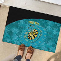 Personalized Darts Bahamas Rubber Doormat Dartboard Flag Color Tropical Leaves
