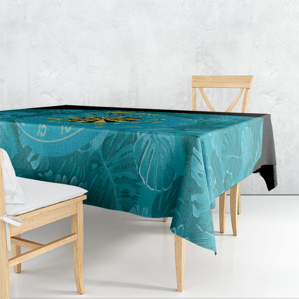 Personalized Darts Bahamas Tablecloth Dartboard Flag Color Tropical Leaves