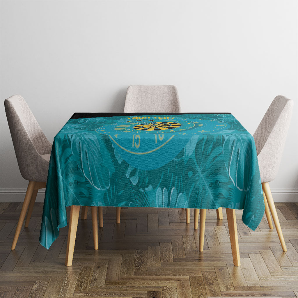 Personalized Darts Bahamas Tablecloth Dartboard Flag Color Tropical Leaves