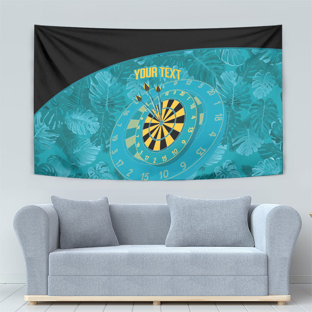 Personalized Darts Bahamas Tapestry Dartboard Flag Color Tropical Leaves