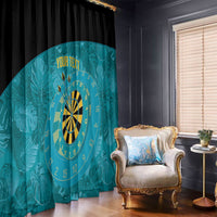 Personalized Darts Bahamas Window Curtain Dartboard Flag Color Tropical Leaves