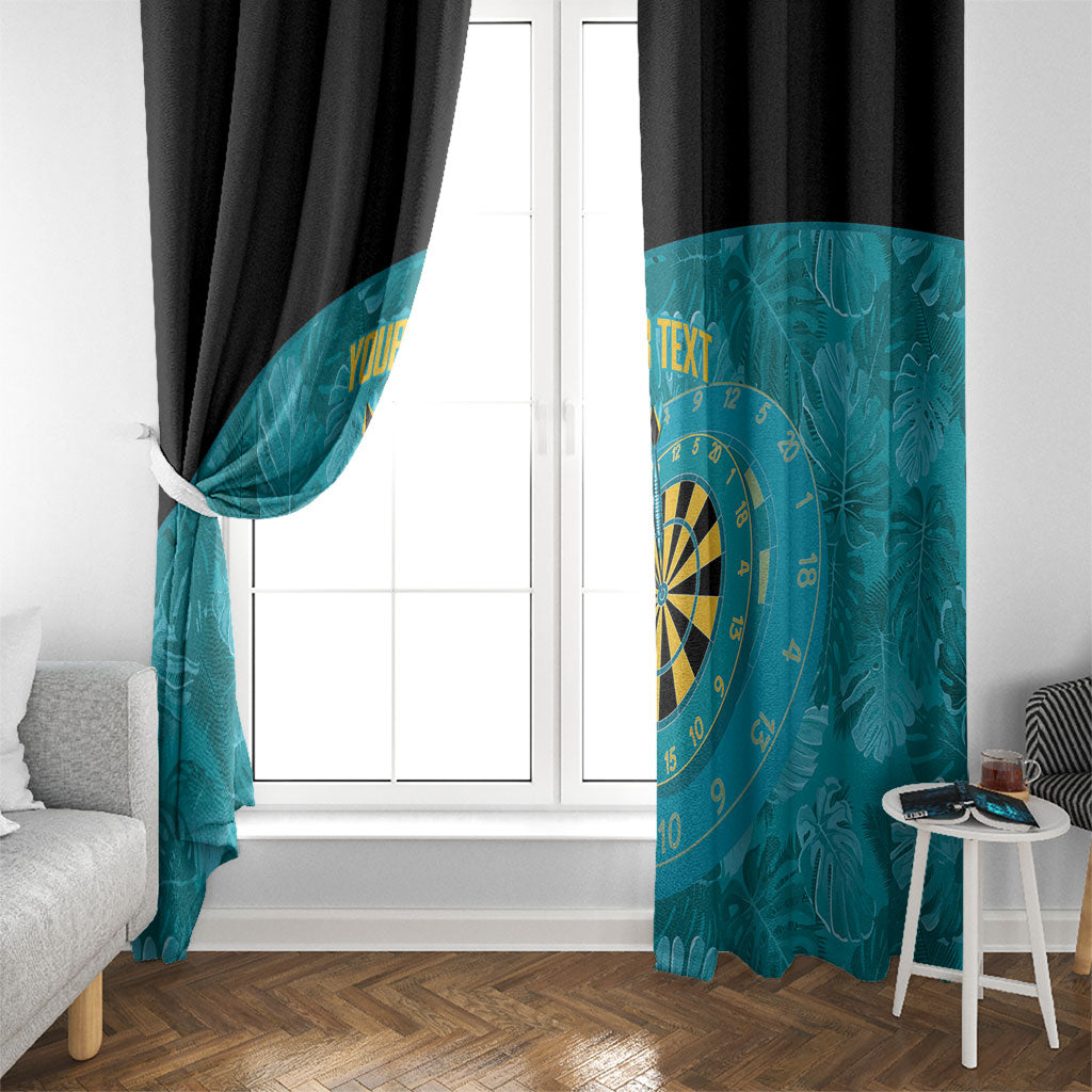 Personalized Darts Bahamas Window Curtain Dartboard Flag Color Tropical Leaves
