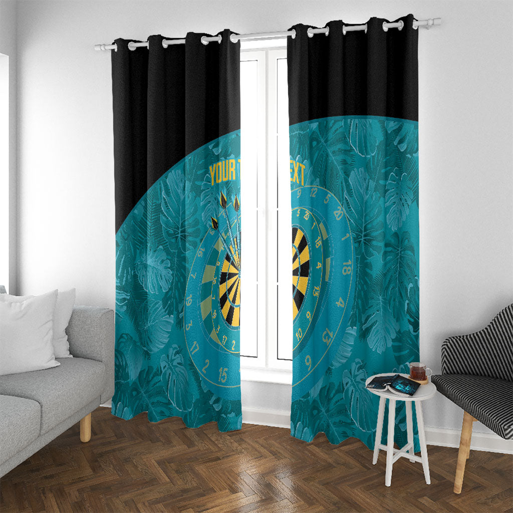 Personalized Darts Bahamas Window Curtain Dartboard Flag Color Tropical Leaves