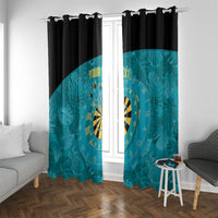 Personalized Darts Bahamas Window Curtain Dartboard Flag Color Tropical Leaves