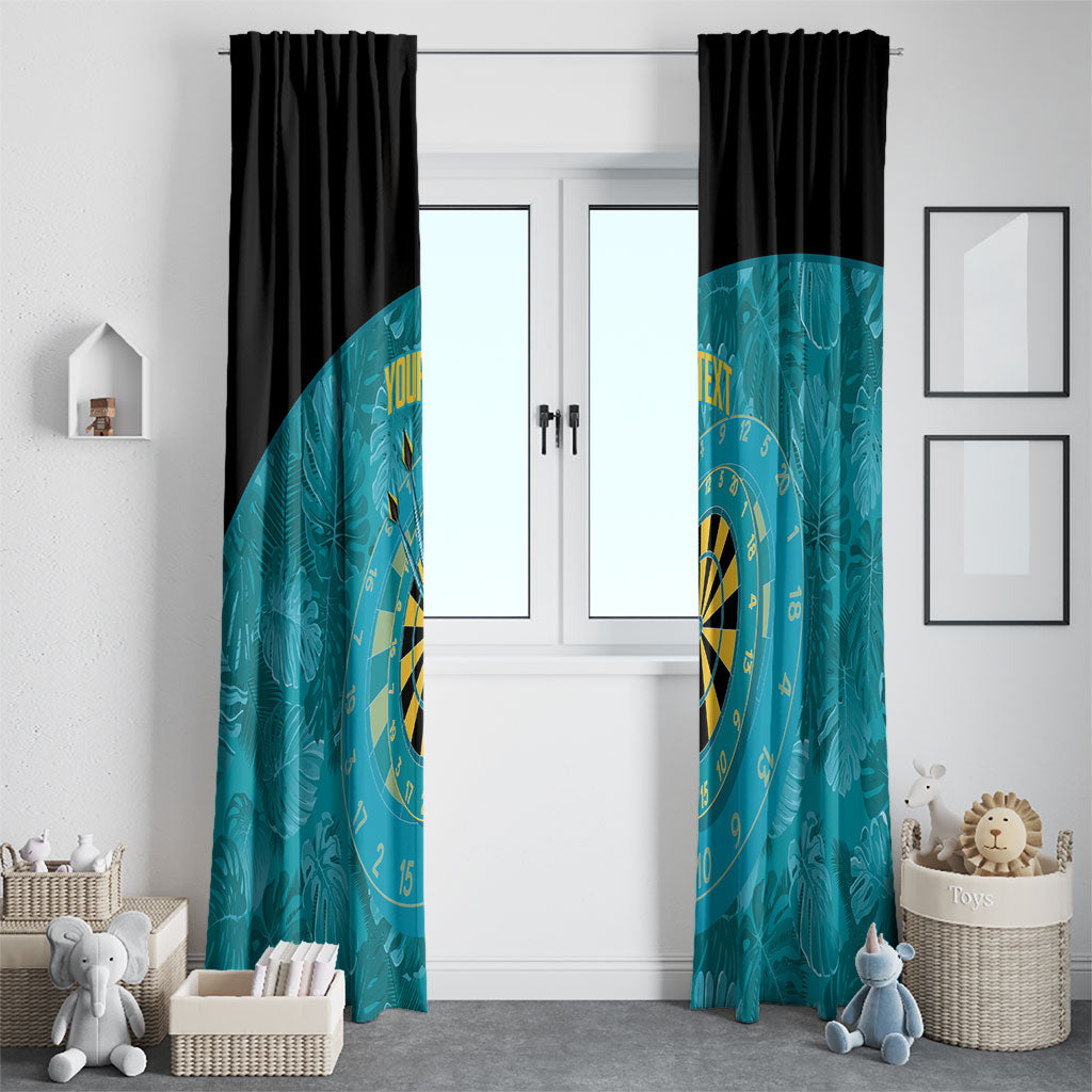 Personalized Darts Bahamas Window Curtain Dartboard Flag Color Tropical Leaves